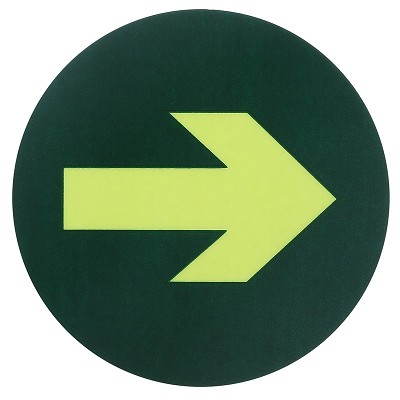 消防直行方向圆形贴纸 指示地贴 疏散标示指示牌 直行方向地贴 圆形地