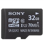 索尼（SONY）32GTF(MicroSDHC)UHS-1高速手机存储卡读速70Mb/S（Class10）