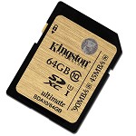 金士顿（Kingston）64GB UHS-I Class10SD高速存储卡（读速90Mb/s)土豪金
