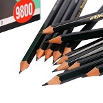 三菱（Uni） 9800 三菱铅笔4B绘图铅笔 绘画素描铅笔 多灰度 采用美国上等杉木及石墨结晶制造，不易折断。有１４种硬度可以选择。相关型号：6B、5B、4B、3B、B、HB、F、H、2H、3H、4H、5H、6H 12支/装