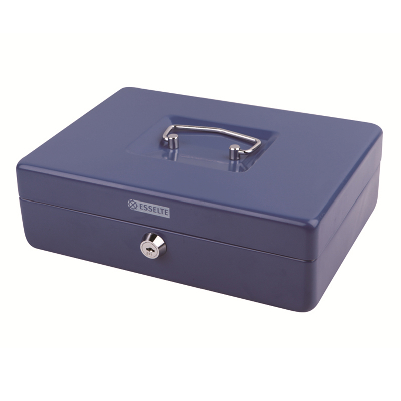 易达(esselte)21715 大号手提金库/金属钱箱 手提箱 蓝色 手提金库