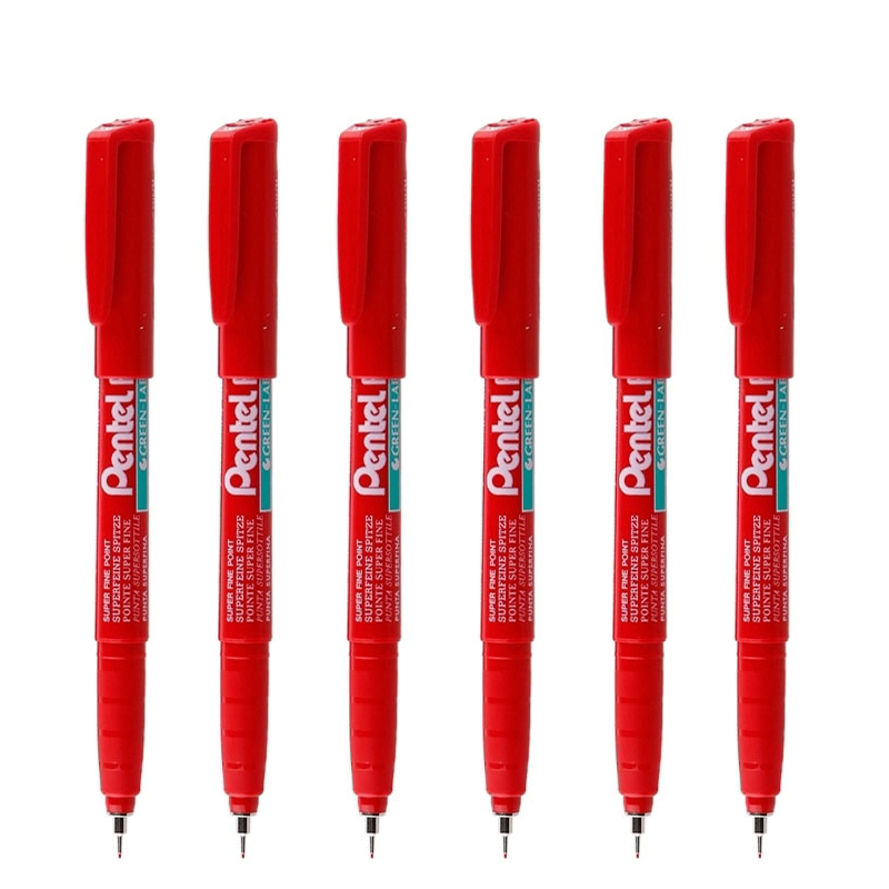 日本派通(pentel)nmf50油性针管绘图钩线笔 无毒速干防水 记号笔 红色