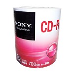 索尼（SONY）CD-R 48速 100片 塑封装 简装 空白光盘 刻录盘 车载音乐盘