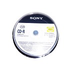 索尼（SONY）CD-R 48速 桶装 空白光盘 刻录盘 车载CD音乐盘 10片
