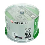 三菱（MITSUBISHI）台产 48速 CD-R 可打印空白光盘 50片桶装 刻录盘 信息化学品