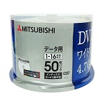 三菱（MITSUBISHI）16速 DVD-R 4.7G可打印空白光盘 50片桶装 刻录盘 信息化学品