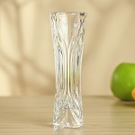 四叶草(SIYECAO) 玻璃花瓶 水培绿萝器皿 欧式桌面花艺摆件 17斜条花瓶