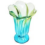 四叶草(SIYECAO)家居装饰品 欧式玻璃琉璃花瓶摆件 扭纹透明
