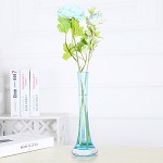 四叶草(SIYECAO) 细口透明玻璃花瓶 欧式简约花器花瓶 浅蓝色