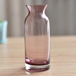 四叶草(SIYECAO) 现代简约 彩色玻璃花瓶 水培圆口瓶 插花器 家居装饰品摆件 红色