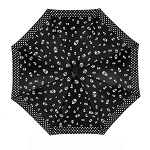 天堂伞 31007E 黑色摇滚骷髅头创意超强防紫外线三折黑胶晴雨小黑伞 黑色