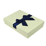 柯柯安（KEKEAN） 时尚商务礼品盒 白色简约时尚礼物包装盒 典雅个性礼品盒  蓝色丝带款 28*19*5.5cm