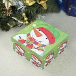 柯柯安（KEKEAN） 圣诞节礼品盒 正方形圣诞礼物包装盒 绿底圣诞节雪人礼品盒  圣诞节雪人礼品盒 +礼品袋 大号19*19*9.9cm 庆典物品