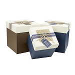 柯柯安（KEKEAN） 创意礼品包装盒 加高礼品盒 正方形生日礼物盒  蓝色底款 小号12*12*13cm