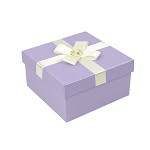 柯柯安（KEKEAN） 小清新礼品盒 正方形大号 创意生日礼盒 个性布艺礼物包装盒  浪漫浅紫 大号20*20*11cm
