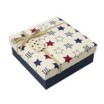 柯柯安（KEKEAN） 布艺创意礼品包装盒 正方形加大号生日礼物盒  布艺五角星 中号23*23*9.5cm