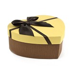 柯柯安（KEKEAN） 质感纹理心形礼品盒  礼物包装盒  生日礼物包装盒  金色盖款 大号21.5*19.5*8.5cm