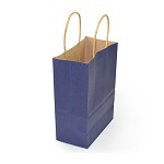 柯柯安（KEKEAN） 环保牛皮纸礼品袋 多色可选手提礼物包装袋 环保购物袋 蓝色 小号14.5*8*20.5
