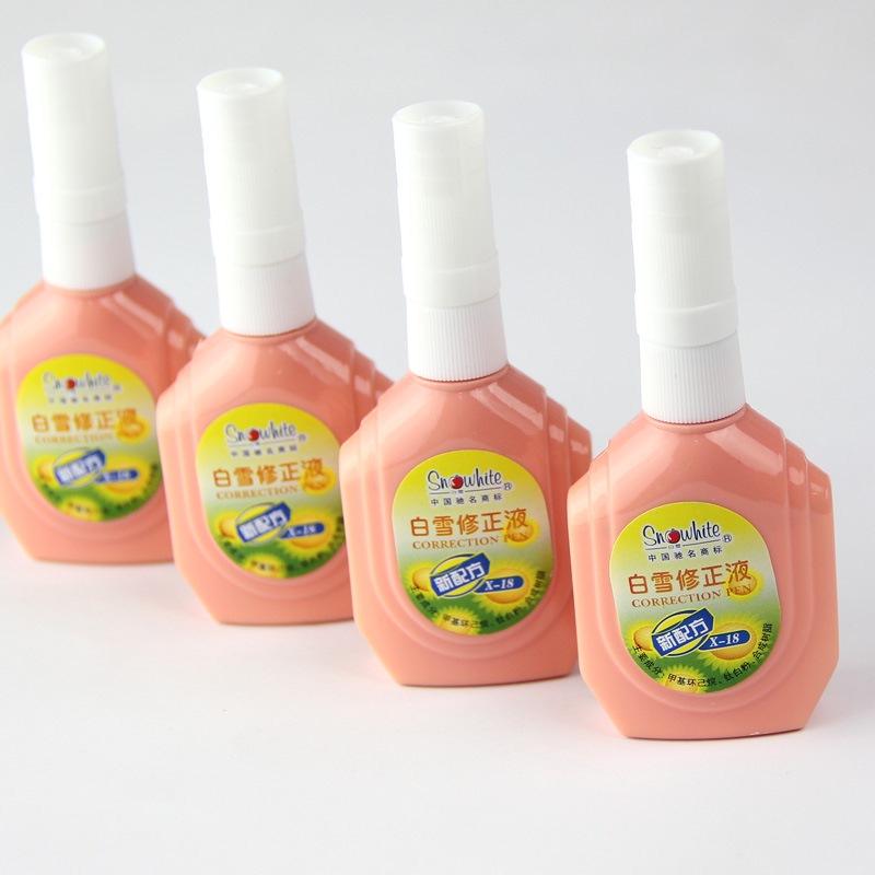 白雪(snowhite)x-18 经典修正液18ml 塑胶头粉色外观 单瓶装
