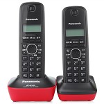 松下（Panasonic） KX-TG12CN-2 数字无绳双子机电话机 靓丽红