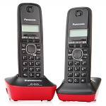 松下（Panasonic） KX-TG12CN-2 数字无绳双子机电话机 靓丽红