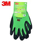 3M 舒适型防滑耐磨手套劳保劳防手套/防护手套/丁腈掌浸手套 多色 绿色 L