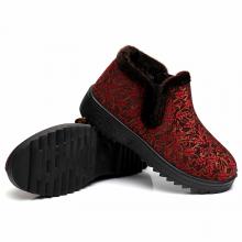 邦安鸿 N18 老北京布鞋 冬季平底加绒保暖鞋 红色 鞋码备注