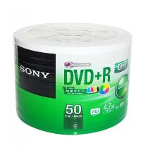 索尼（SONY）DVD+R 16速 4.7G 50片塑封装 亮面高光可打印刻录盘 空白光盘
