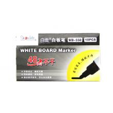 白雪（snowhite）WB-558 特制油墨圆头白板笔 黑色 10支装