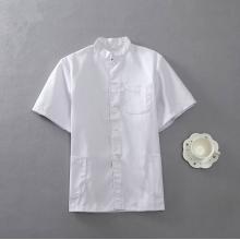 广明 2-1 涤卡中式立领冬装短袖厨师服 次白色（尺寸备注）