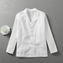 广名 3-2 西服领夏装长袖厨师服 白色（尺寸备注）