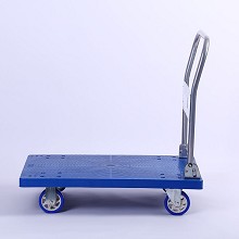 飞月 dx-250 不静音板车拉货仿不锈钢平板车搬运塑料手推车 蓝色 90*60cm承重600斤