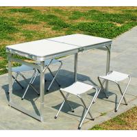 恒阔（HUNKLE） 户外便携简易铝合金折叠桌椅 折叠桌+4个马扎凳子 白色