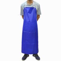 雄雪美 PVC水产餐饮围裙工作服 防油防水围裙 长106cm 蓝色 其它身体防护用品