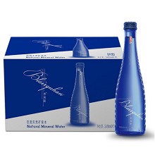 百岁山（Ganten）本来旺 饮用天然矿泉水 玻璃装 348ml*15瓶/箱 整箱装 蓝色