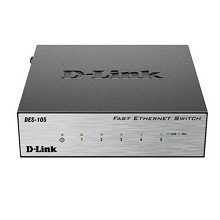 友讯（D-Link）DES-105 5口铁壳百兆桌面交换机