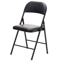 光达（GD）皮面办公折叠椅 黑色