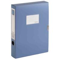 齐心（Comix）HC-55 加厚型粘扣档案盒/文件盒/资料盒A4 55mm 单个 蓝色
