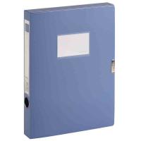 齐心（COMIX）HC-35 加厚型粘扣档案盒/文件盒/资料盒A4 35mm 单个 蓝色