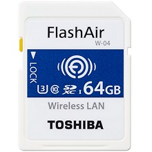 东芝（TOSHIBA）64GB SD卡 FlashAir 第四代无线局域网嵌入式 U3 C10 读速90MB/s 写速70MB/s WiFi存储卡