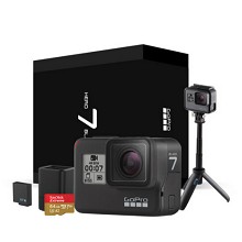 GoPro HERO7 Black 双充+shorty自拍礼盒运动相机摄像机 含SD卡