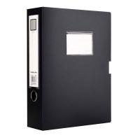 齐心（COMIX）HC-75 文件盒 A4 75mm加厚型粘扣档案盒 单个 黑色