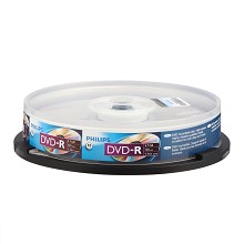 飞利浦（PHILIPS）DVD-R 空白光盘 16速 4.7G 桶装10片 15天质保