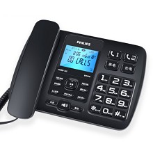 飞利浦（PHILIPS）CORD165 办公家用录音电话机 自动 手动录音 放音密码保护 黑色