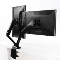 乐歌（Loctek）Q3D 双屏拼接显示器设计电脑架 桌面底座旋转升降双屏支架 单个 黑色