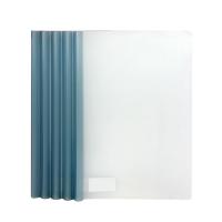 金得利（KINARY）Q314 加厚透明磨砂抽杆文件夹 蓝白两色备注 5个/包