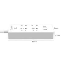 得力（deli）18281 USB智能插座 3USB接口+4孔 总控2米 白色