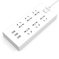 得力（deli）18284-03 USB智能插座 3USB接口+6孔 总控3米 白色