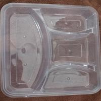 百杰 493A 四格快餐盒 透明 微波炉可用 220*190*40mm 150套/箱