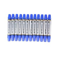 三木（SUNWOOD）5604 易檫白板笔 粗/细双笔头 蓝色 12支装